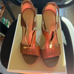 Michael Kors platform high heel leather sandals